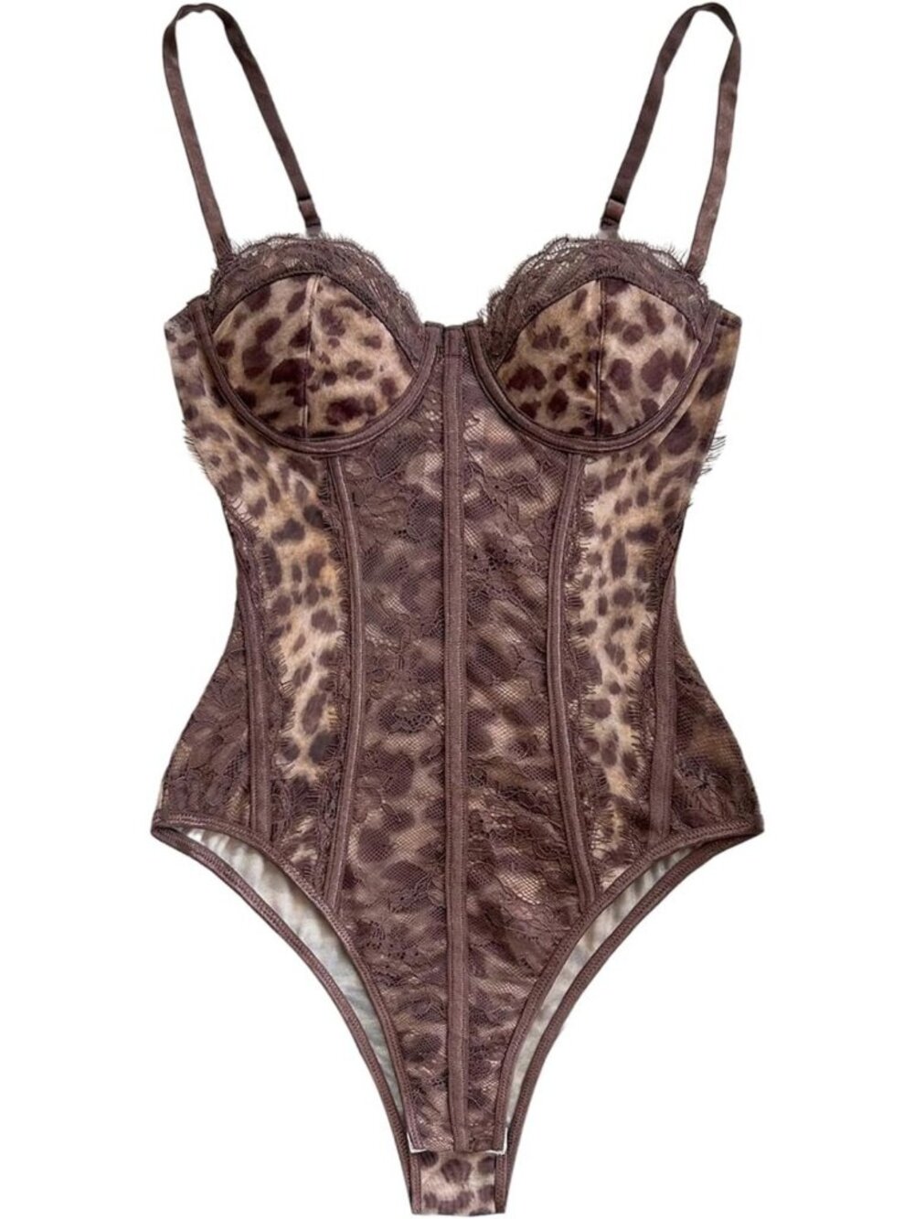Sexy Leopard Lace Bodysuit - Sheer Eyelash Cheetah Corset Top for Night Out